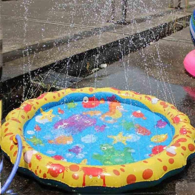 170cm Summer Children's Baby Play Water Mat Games Beach Pad Lawn Inflatable Spray Water Cushion Toys Outdoor Tub Swiming Pool