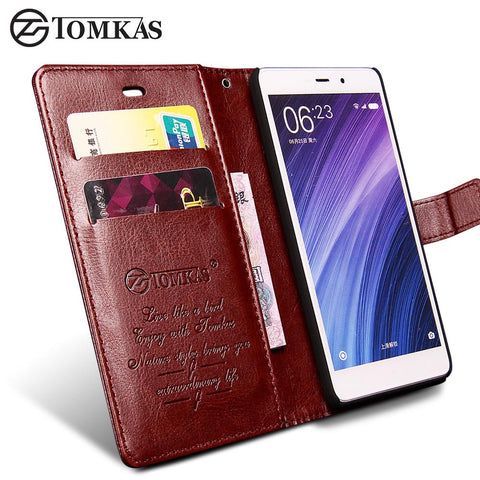 TOMKAS Xiaomi Redmi 4 Pro Case Redmi 4 Cover Flip Wallet PU Leather Phone Bag Case For Xiaomi Redmi 4 Pro Prime Business Cover