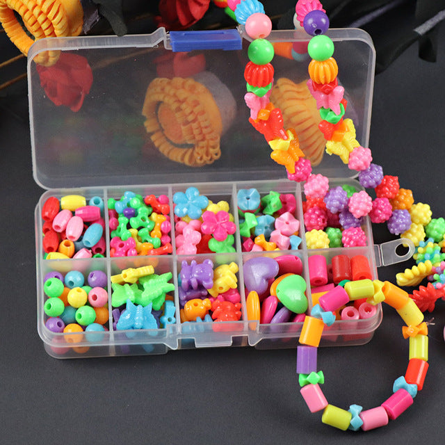 200pcs Beads Toys For Children DIY Hand-made Necklaces Bracelets Girl Kids Toddler Beaded Puzzles Educational Toy Free Shipping