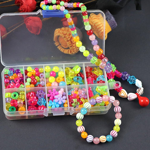 200pcs Beads Toys For Children DIY Hand-made Necklaces Bracelets Girl Kids Toddler Beaded Puzzles Educational Toy Free Shipping